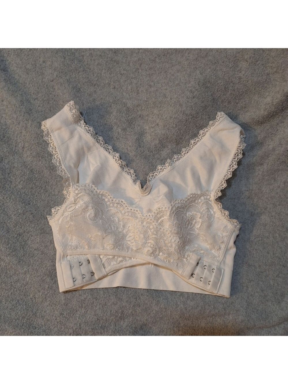 White Lace Bralette Push Up Large
